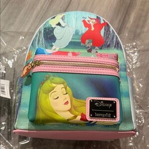 Disney Princess Aurora Backpack - Green and Pink